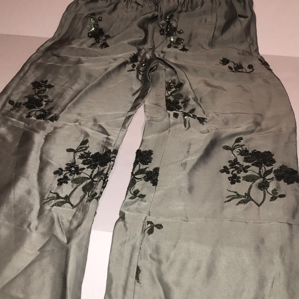 Zara Sequined Wide Leg Pants | 100% Viscose | Evening Trousers | Size S - Picture 3 of 7